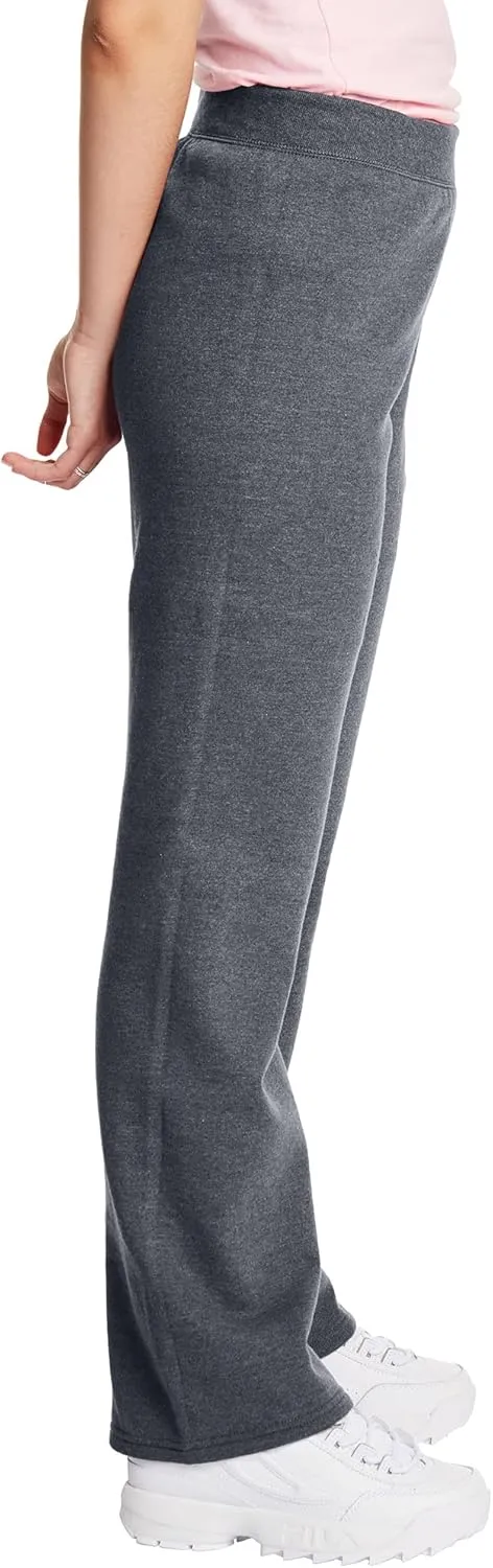 Hanes Womens EcoSmart Fleece Petite Sweatpants, Open Bottom Sweatpants, Petite, 28.5''