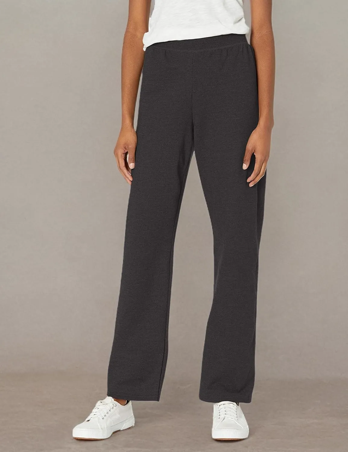 Hanes Womens EcoSmart Fleece Petite Sweatpants, Open Bottom Sweatpants, Petite, 28.5''
