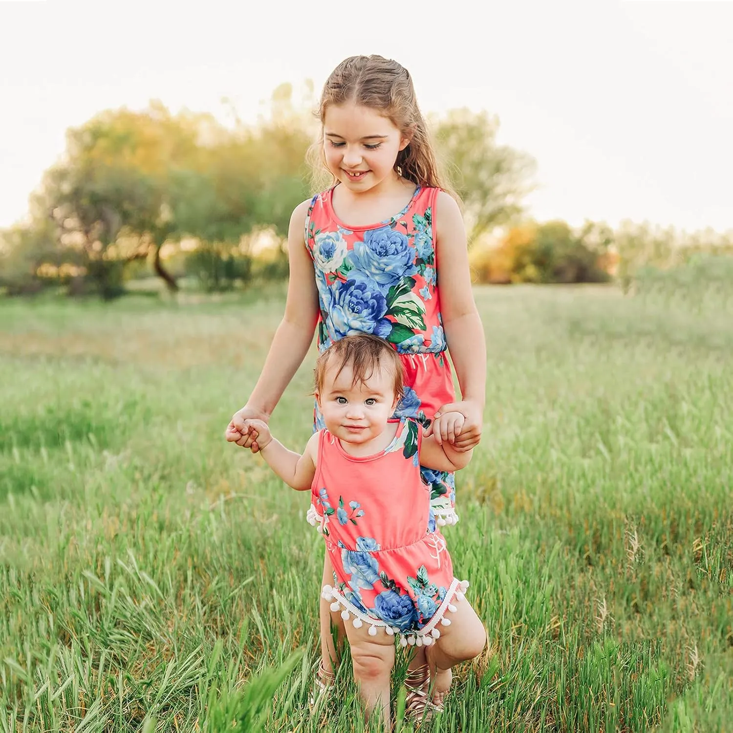 IFFEI Mommy and Me Matching Dress Spaghetti Strap Summer Casual Sundress Beach Sleeveless Dress with Headband