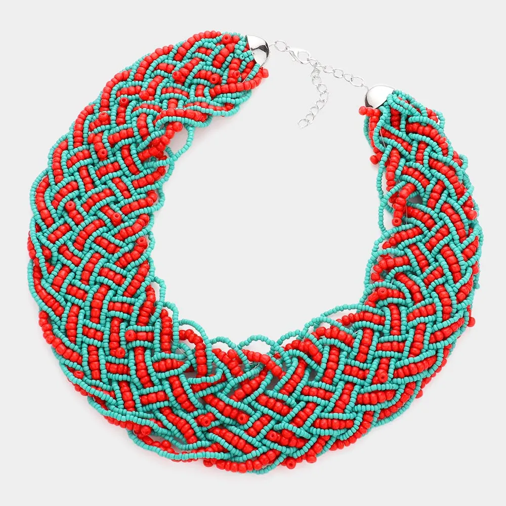 iLLASPARKZ Braided Seed Beaded Necklace