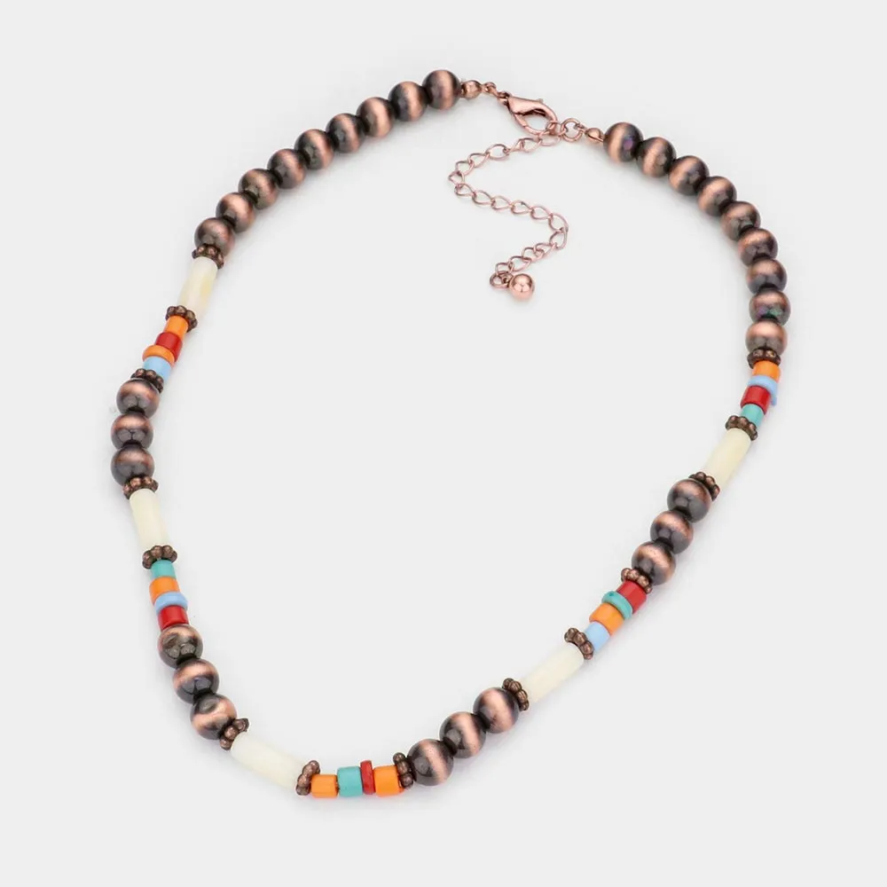 iLLASPARKZ Burnished Metal Ball Beaded Necklace