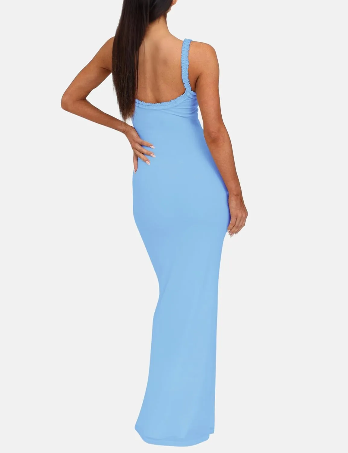 ISZPLUSH Women's Sleeveless All Mesh Dress Sexy Mini Tassel Cut Out See Through Dress High Slit Ruffle Hem Mesh Club Outfit