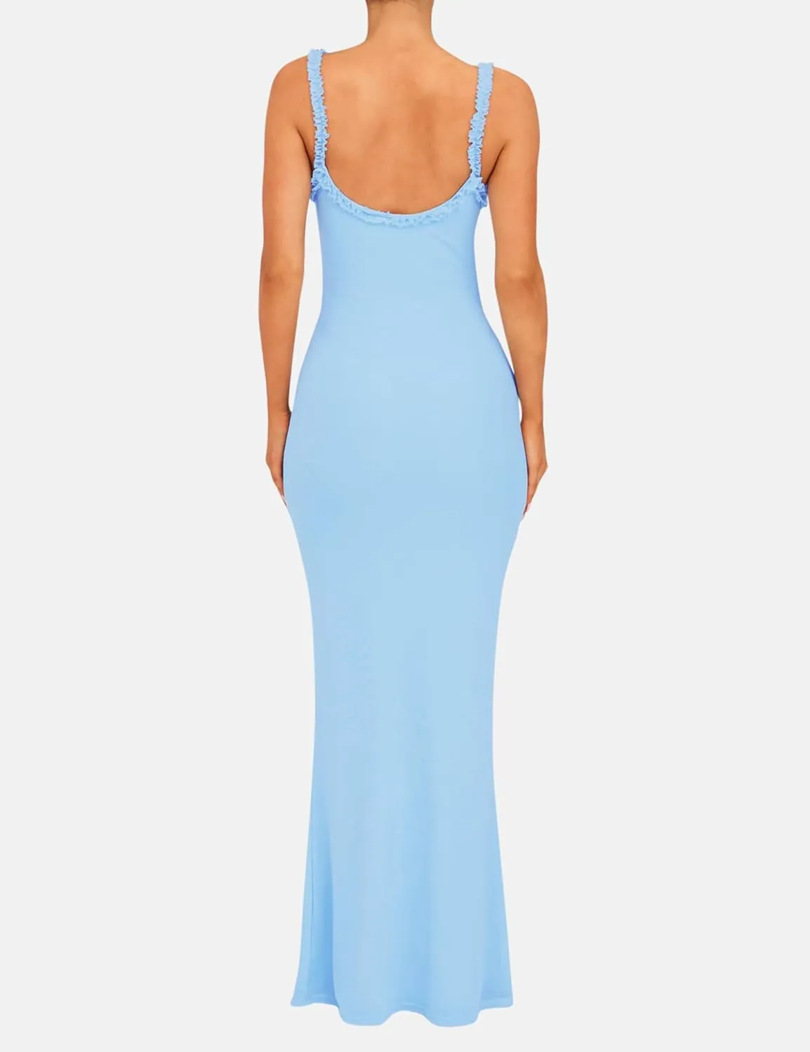 ISZPLUSH Women's Sleeveless All Mesh Dress Sexy Mini Tassel Cut Out See Through Dress High Slit Ruffle Hem Mesh Club Outfit