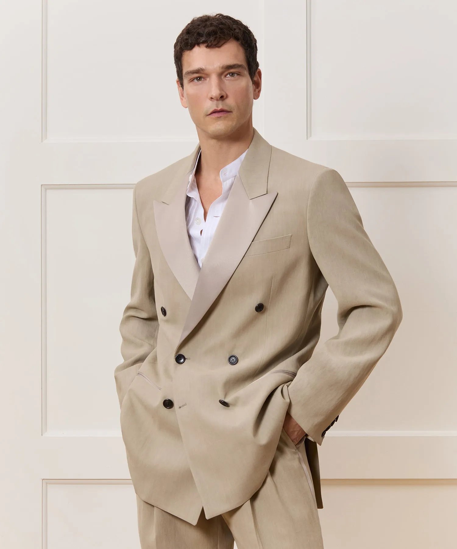 Italian Relaxed Sueded Linen Tuxedo