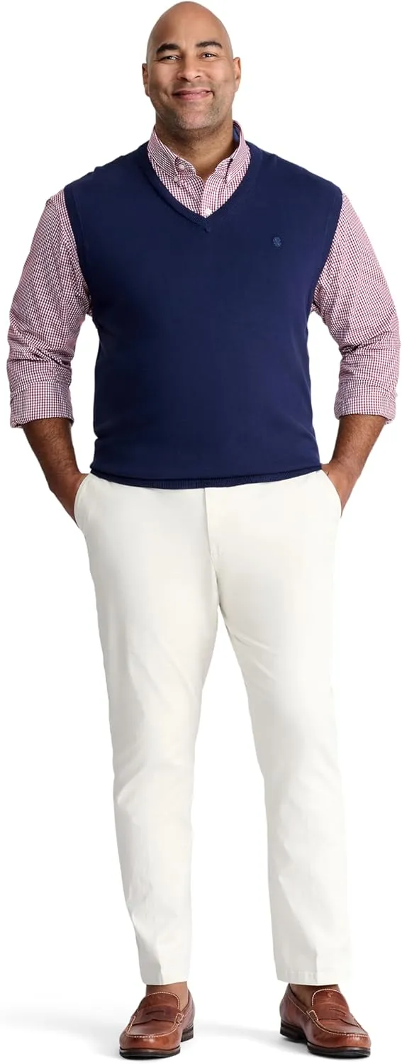 IZOD Men's Big and Tall Premium Essentials V-Neck Sweater Vest