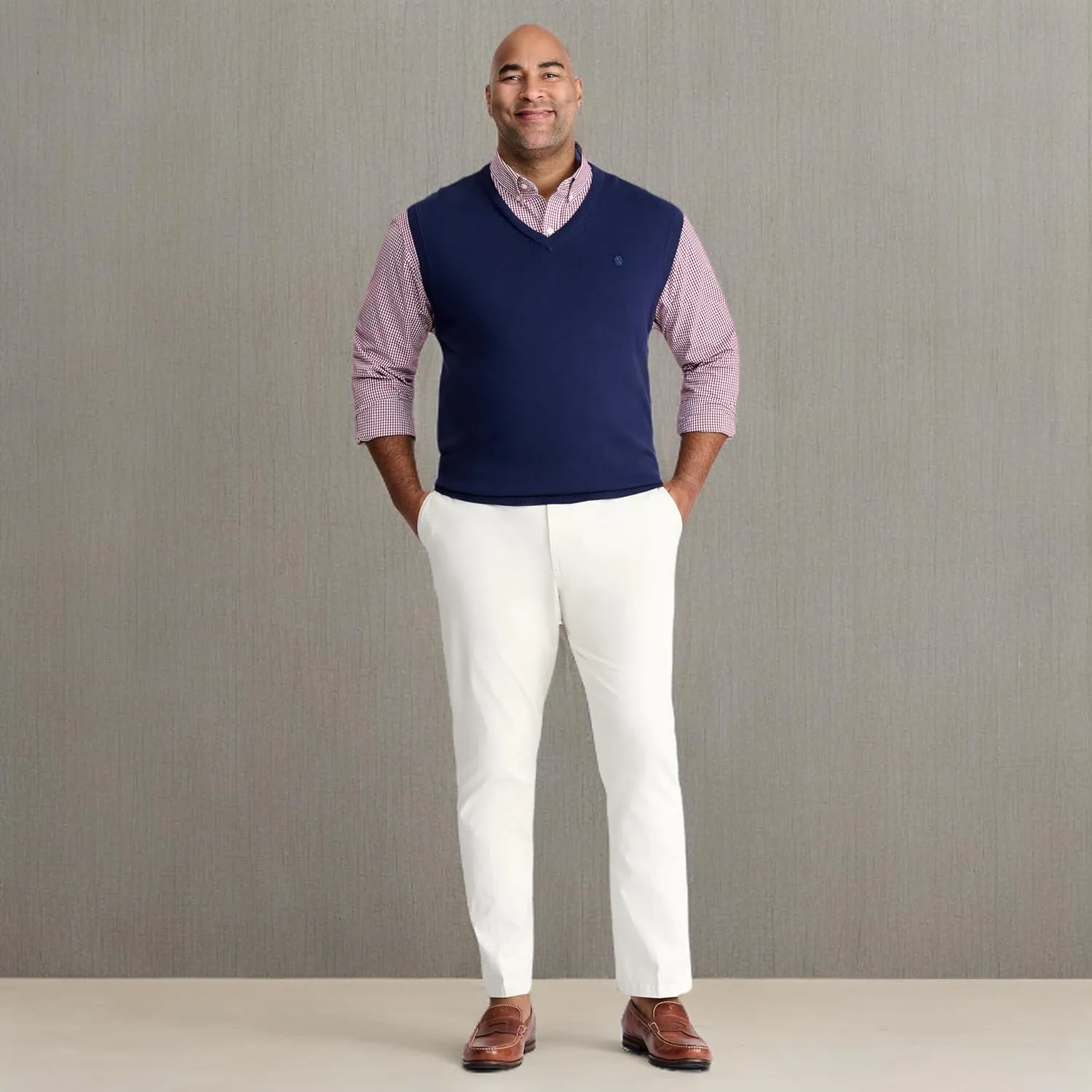 IZOD Men's Big and Tall Premium Essentials V-Neck Sweater Vest