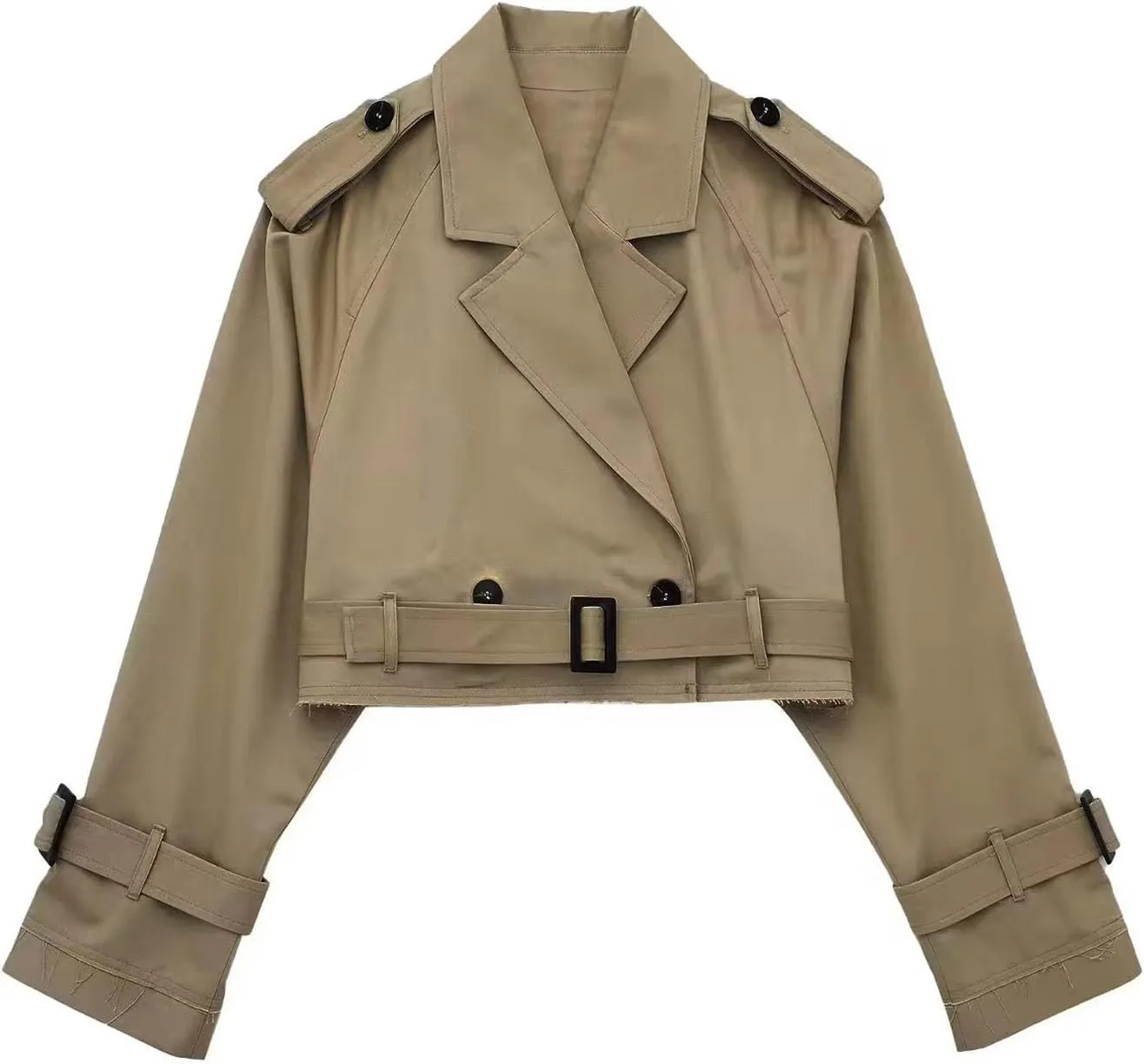 Jackets for Womens Women With Belt Long Sleeve Short Casual Trench Jacket Short Coat Lite