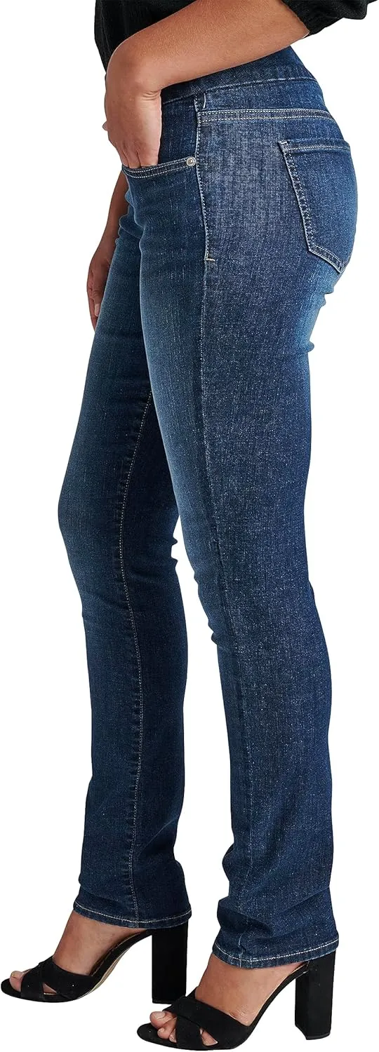 JAG Women's Peri Mid Rise Straight Leg Pull-on Jeans
