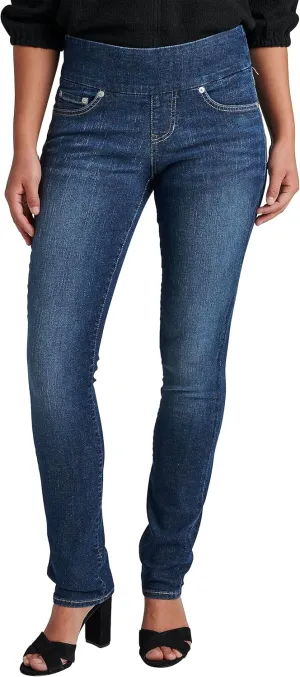 JAG Women's Peri Mid Rise Straight Leg Pull-on Jeans