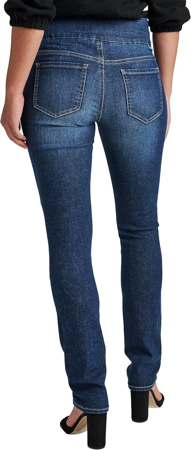 JAG Women's Peri Mid Rise Straight Leg Pull-on Jeans