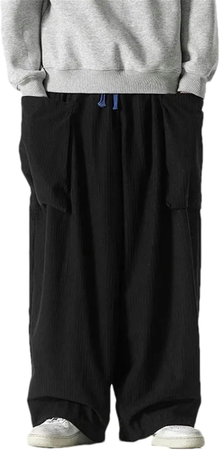 JXQXHCFS Men Casual Corduroy Pants Streetwear Harem Pants Men Woman Long Trousers Male Sweatpants Harajuku Pants