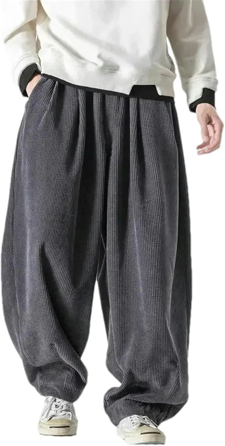 JXQXHCFS Men Casual Corduroy Pants Streetwear Harem Pants Men Woman Long Trousers Male Sweatpants Harajuku Pants