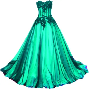 Kivary Long Black and Champagne Lace Gothic Prom Wedding Dresses