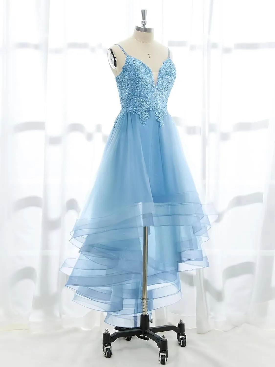 Lace Appliques Tulle Homecoming Dresses for Women Evening Party Prom Dress A Line High Low Cocktail Dresses
