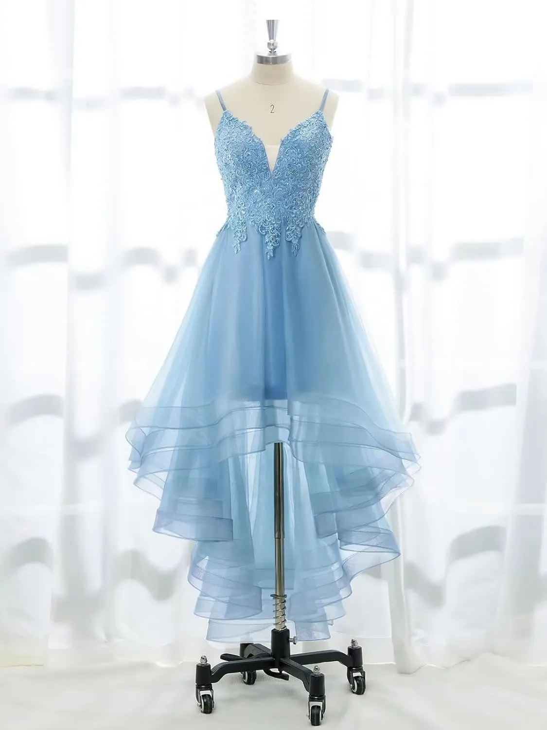 Lace Appliques Tulle Homecoming Dresses for Women Evening Party Prom Dress A Line High Low Cocktail Dresses