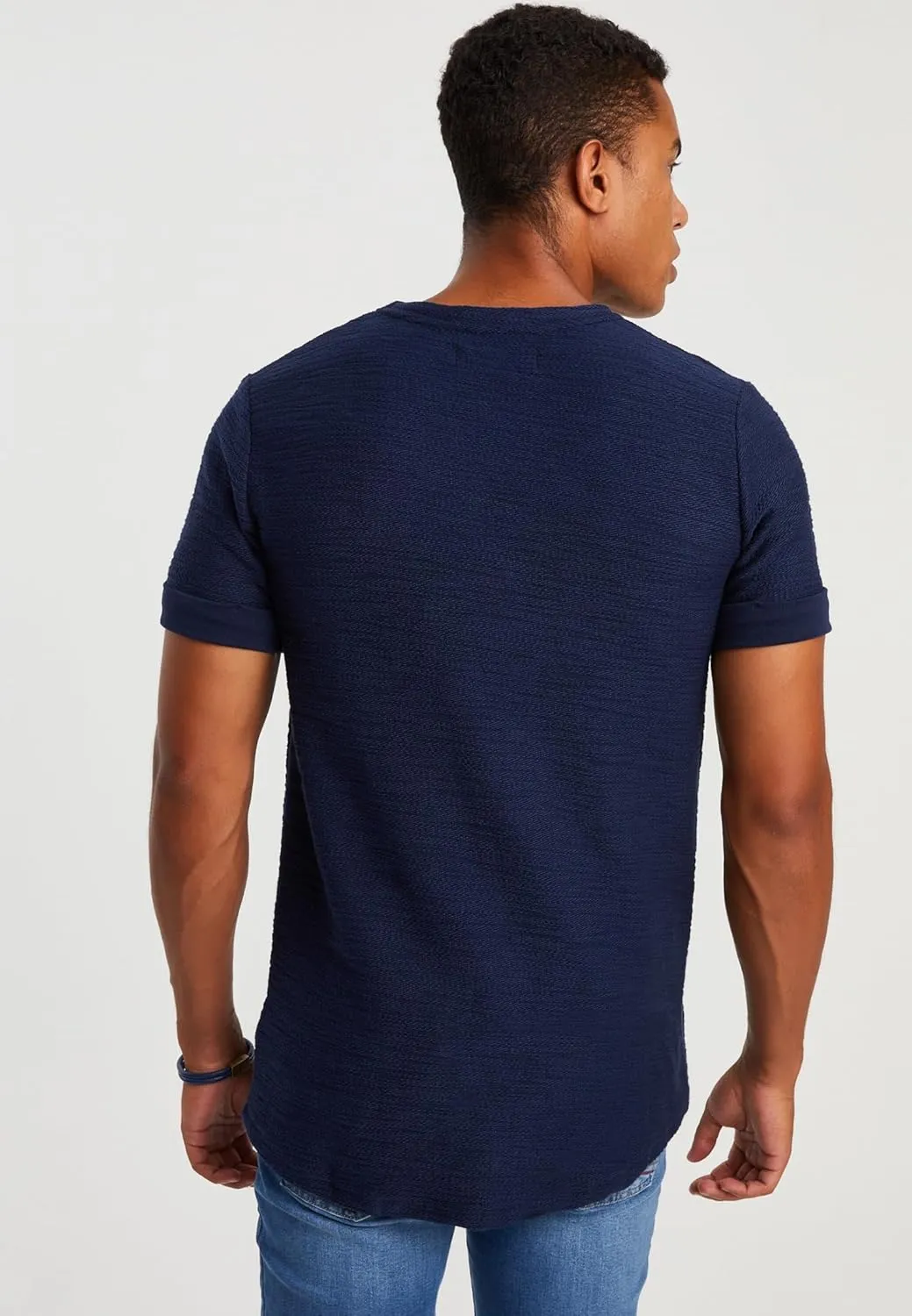 Leif Nelson Mens Oversize Slim Fit Crewneck Cotton T shirt Short Sleeve Classic Stylish Skin Friendly Tee