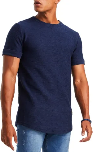 Leif Nelson Mens Oversize Slim Fit Crewneck Cotton T shirt Short Sleeve Classic Stylish Skin Friendly Tee