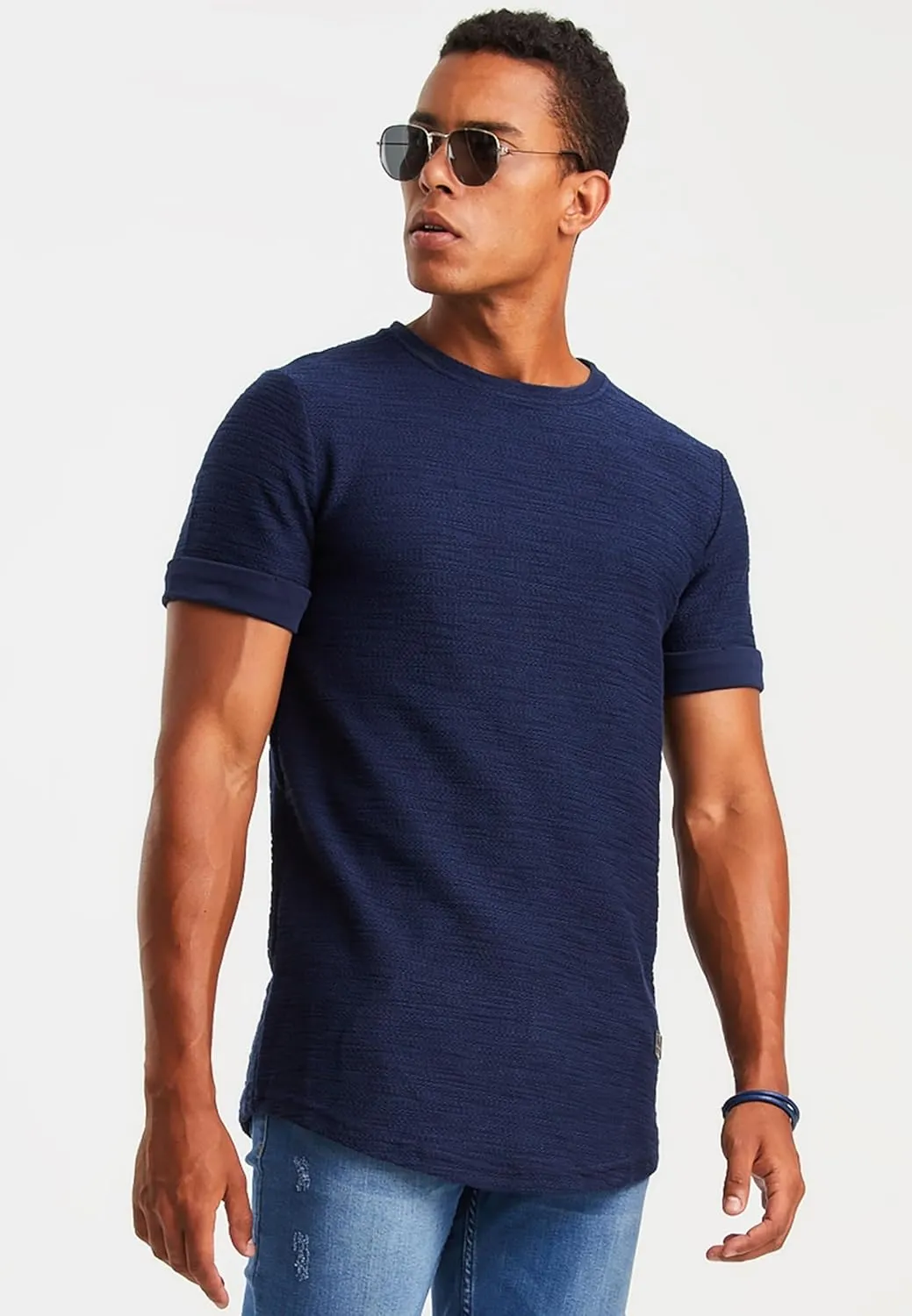 Leif Nelson Mens Oversize Slim Fit Crewneck Cotton T shirt Short Sleeve Classic Stylish Skin Friendly Tee