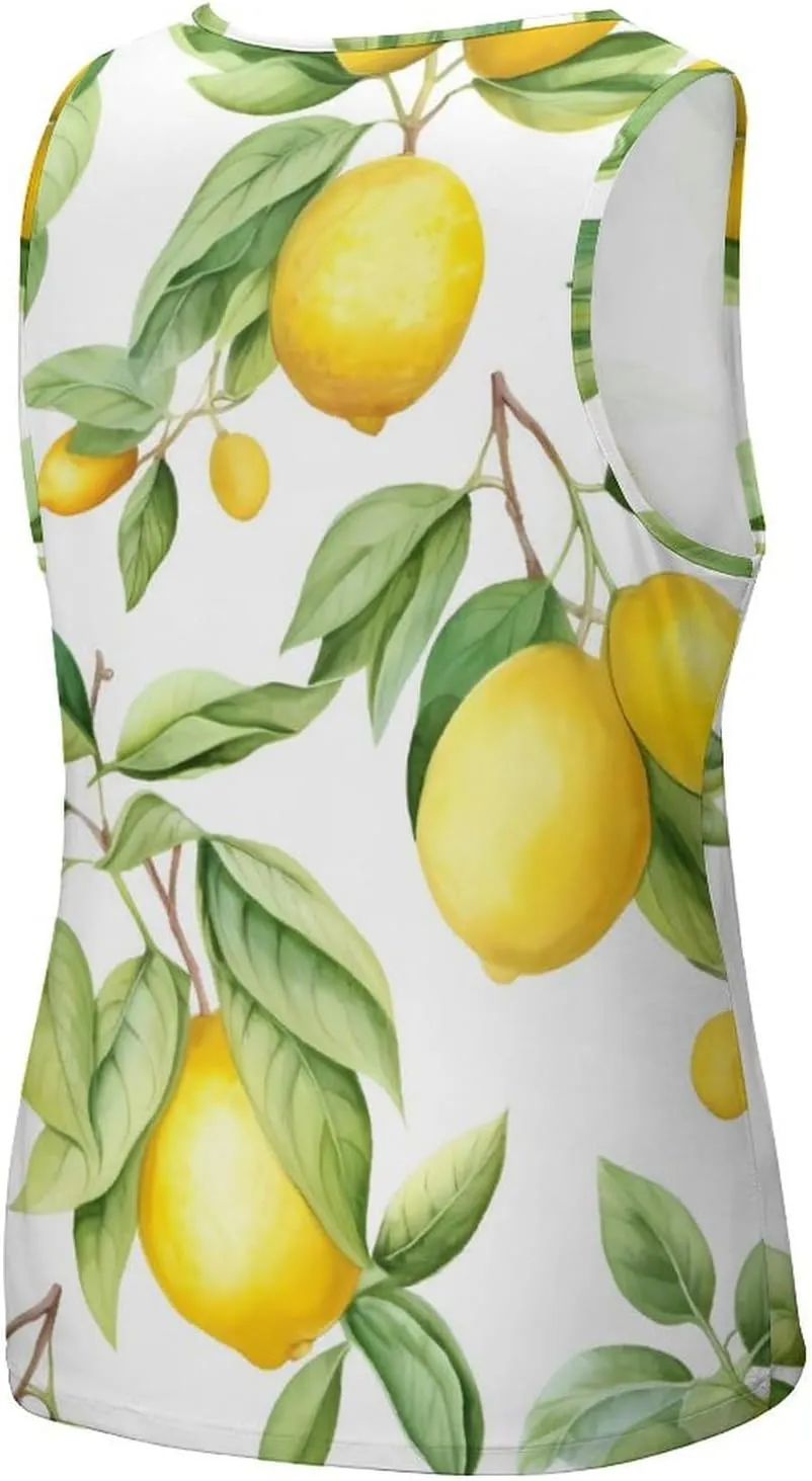 Lemon Fruit Mens Tank Top Undershirt Sleeveless Gym Vest Workout T-Shirts