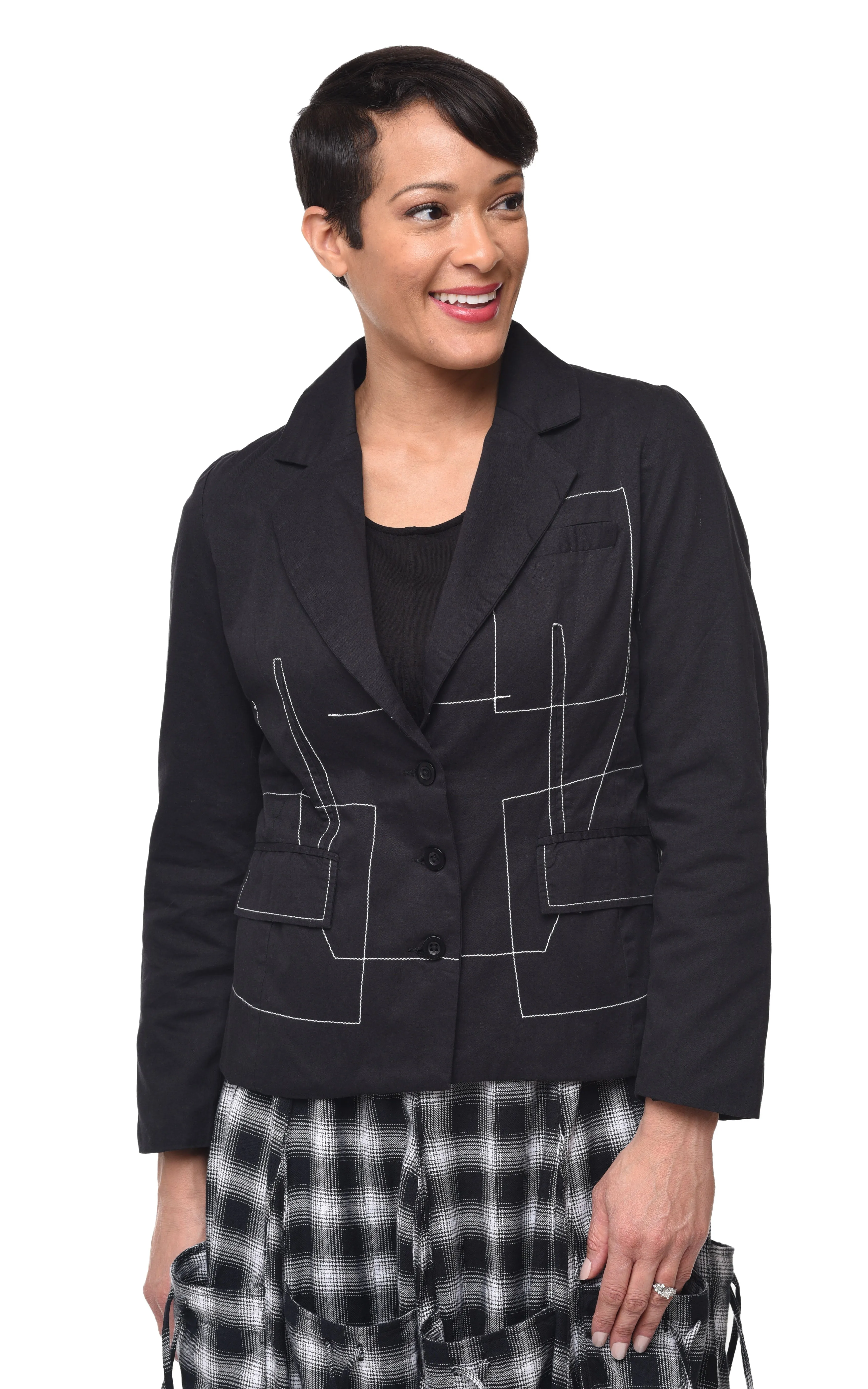 Lottie Women's Jacket in Black Twill