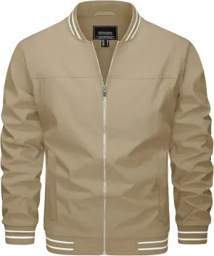 MAGNIVIT Men's Bomber Jackets Lightweight Jacket Varsity Flight Jacket Baseball Windbreaker Water Resistant Spring Autumn