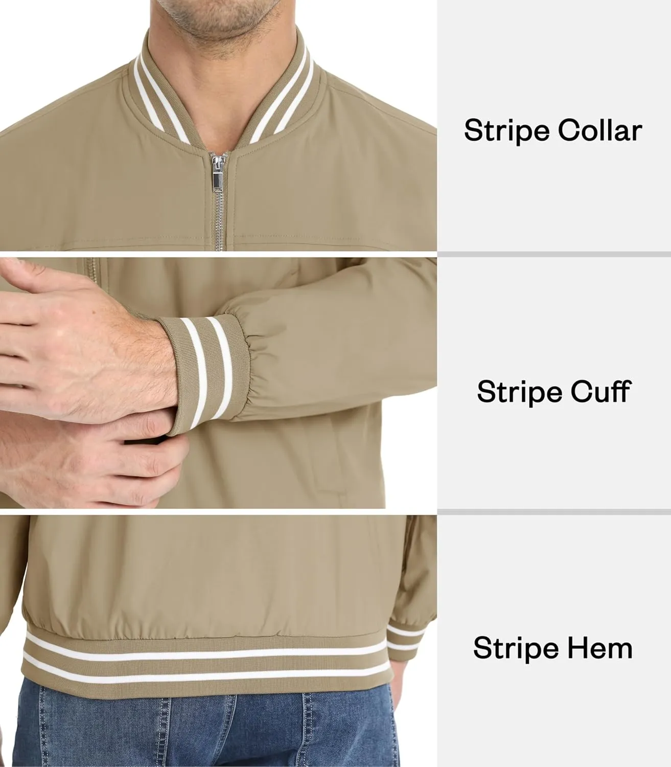 MAGNIVIT Men's Bomber Jackets Lightweight Jacket Varsity Flight Jacket Baseball Windbreaker Water Resistant Spring Autumn