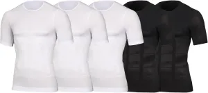 Maiyifu-GJ 5 Pack Men's Sleeveless Compression Shirts Athletic Workout Slimming Tank Top Running Undershirts Shapewear Vest