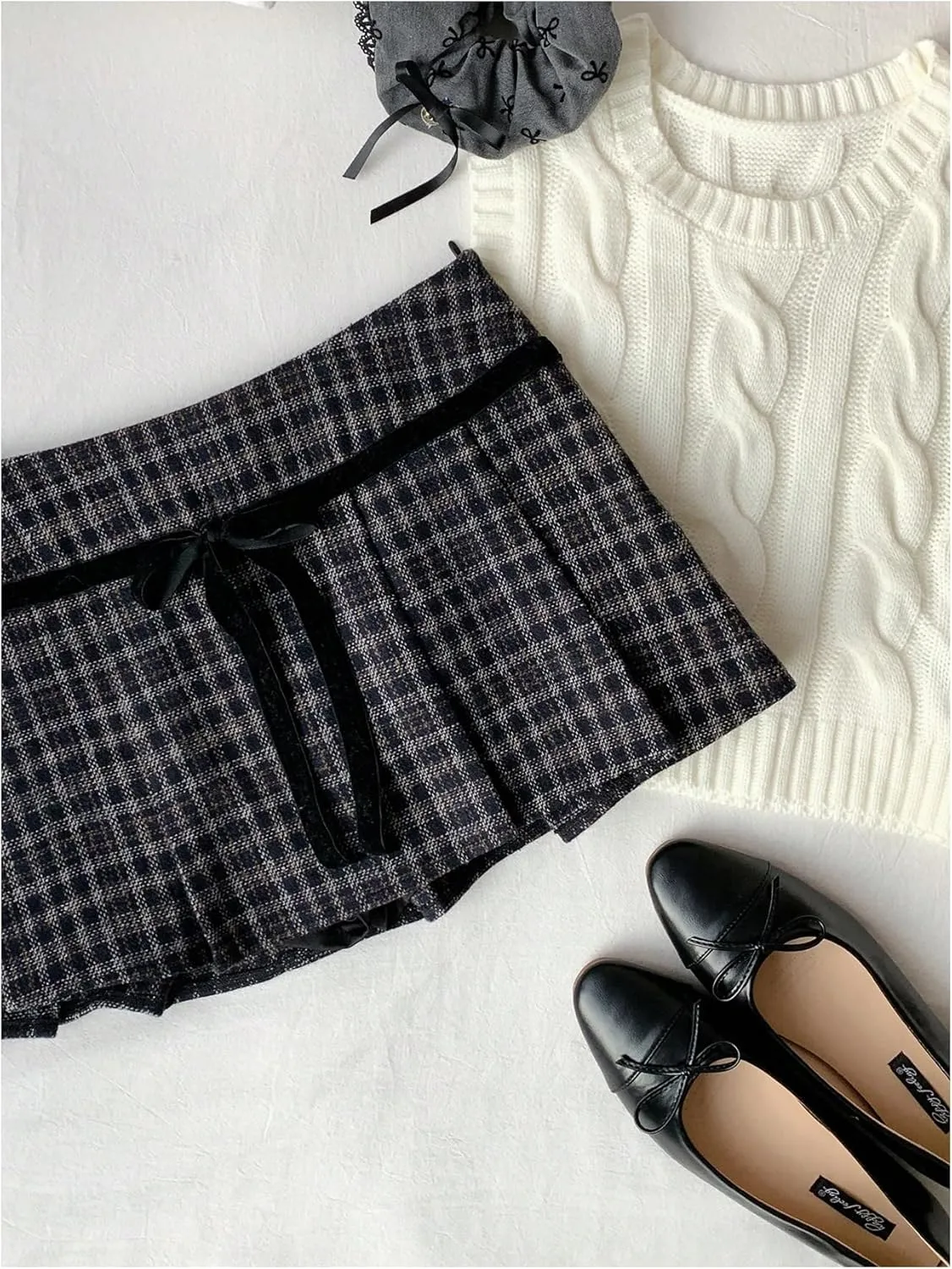 MakeMeChic Women's Summer Plaid Mini Skirt Pleated A Line Drop Waist Y2K Short Skirts