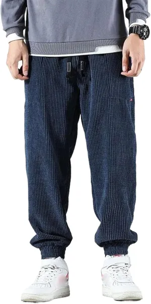 Man Autumn Winter Corduroy Sweatpants Men Baggy Joggers Streetwear Casual Fleece Harem Pants