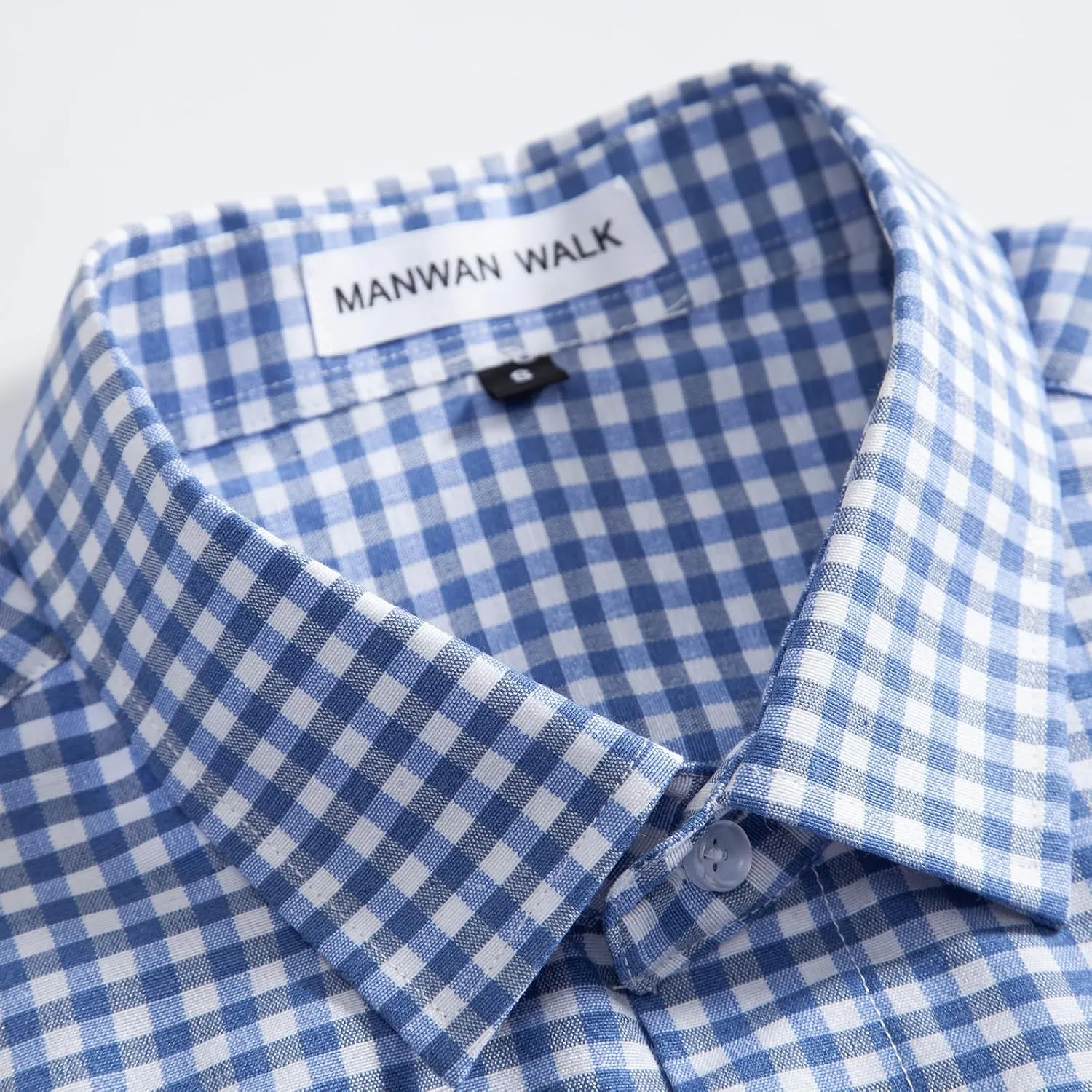 Manwan walk Men's Plaid Button Down Shirts Regular Fit Long Sleeve Casual Business Shirts