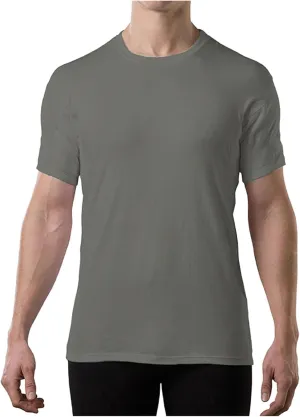 Men Crew Neck Undershirts with Sweatproof Solid T Shirt with Pads Modal Tops