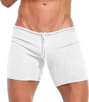 Men Trunks Athletic Gym Shorts Sexy Low Waist Drawstring Fitness Bodybuilding Capris Stretch Muscle Casual Beach Pant