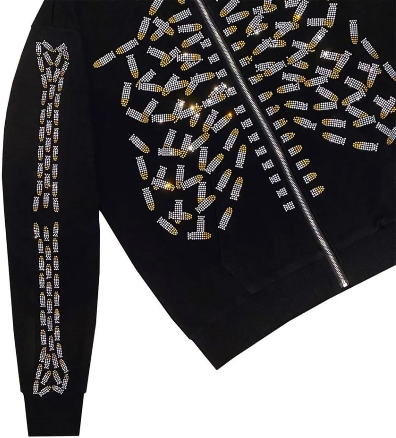 Men Womens Skeleton Zip Up Hoodie Y2k Oversized Rhinestone Skull Hooded Graphic Sweatshirt Thin Aesthetic Jackets