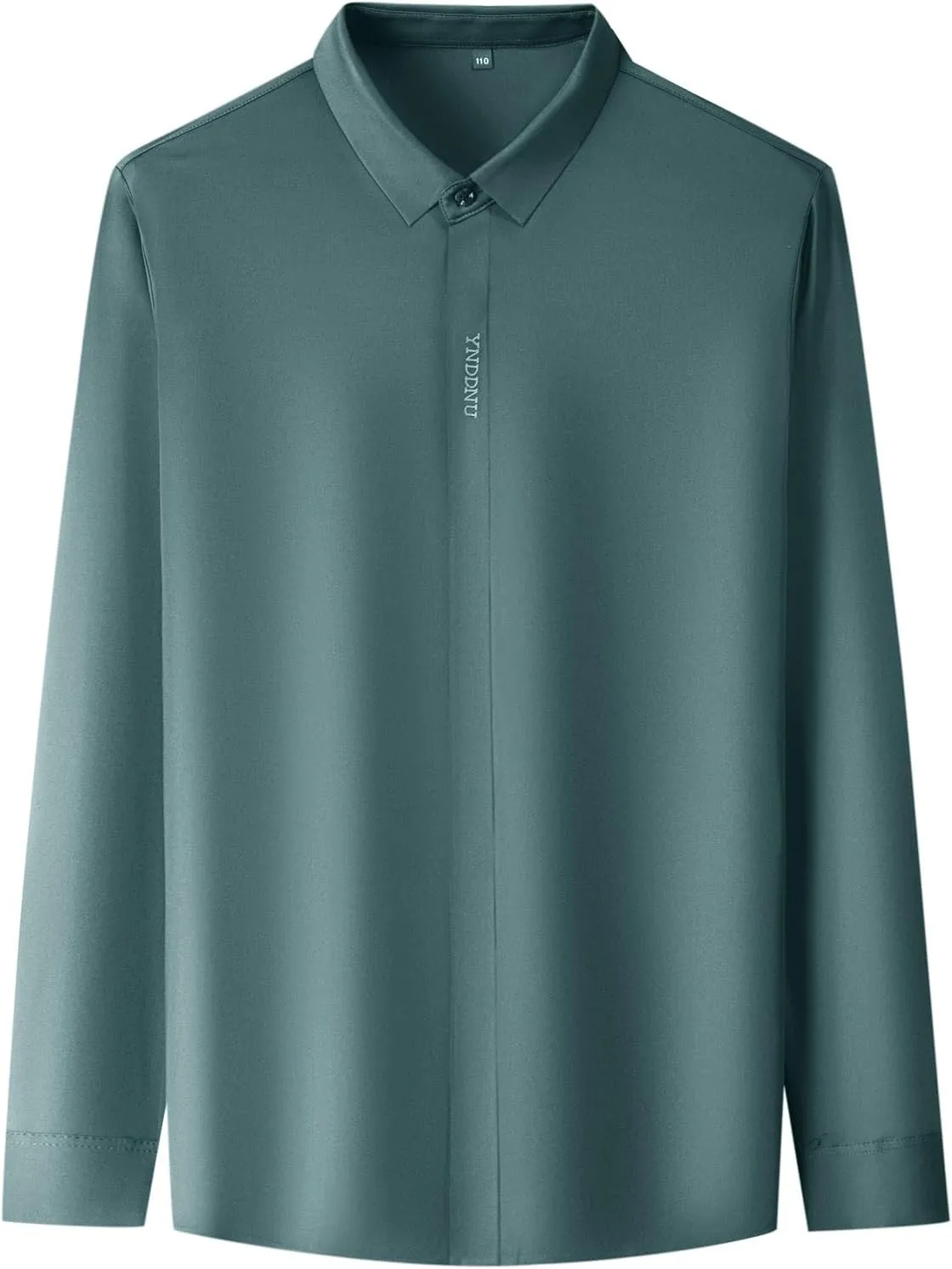 Mens Button Down Shirts Long Sleeve Stretch BlousesTop Solid Color Casual Undershirts Sofy Comfy Activewear Shirts