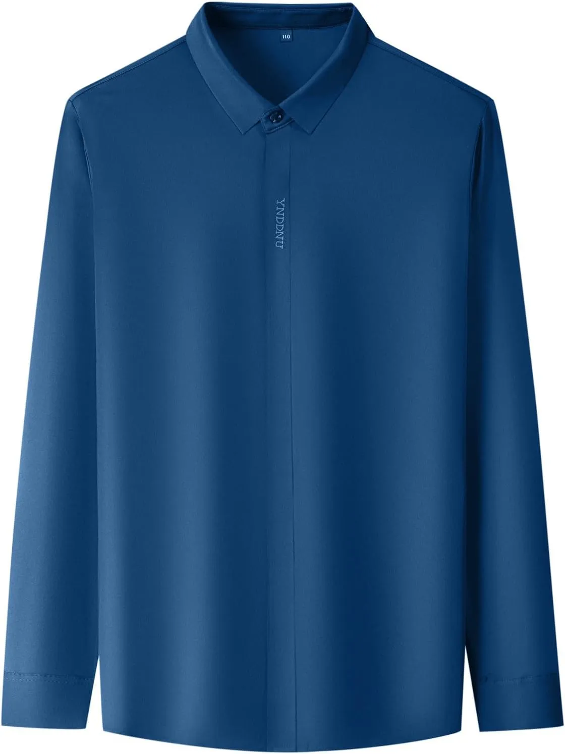 Mens Button Down Shirts Long Sleeve Stretch BlousesTop Solid Color Casual Undershirts Sofy Comfy Activewear Shirts