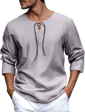 Men's Button Down Shirts Long SleeveV Neck Casual Shirts Lightweight Stretch Workout Undershirt Business Casual Tops
