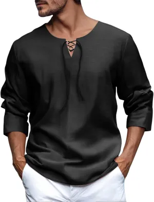 Men's Button Down Shirts Long SleeveV Neck Casual Shirts Lightweight Stretch Workout Undershirt Business Casual Tops