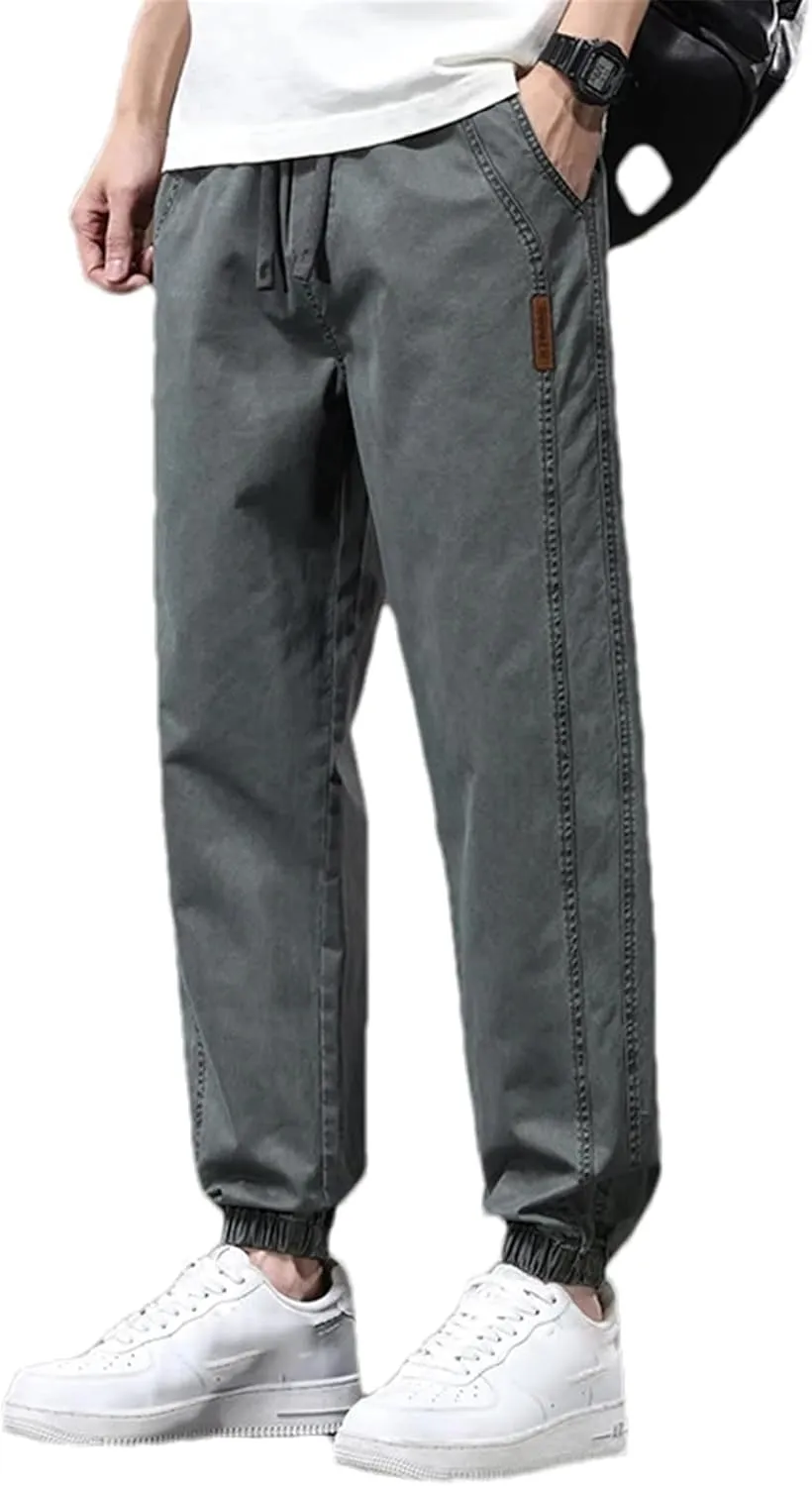 Men's Casual Pants Summer Vintage Cotton Trousers Male Loose Korean Harem Pantalones Cargo Pants