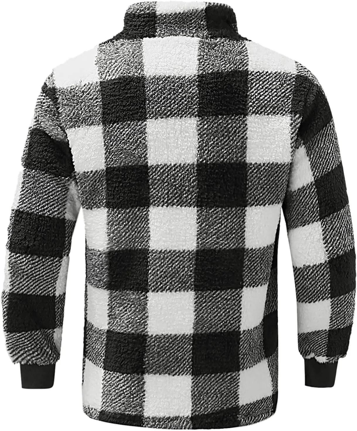 Mens Clothes Turtleneck Plush Sweater Men's Button Pullover Plush Sweater with Pocket Quick Dry Polyester Tshirts