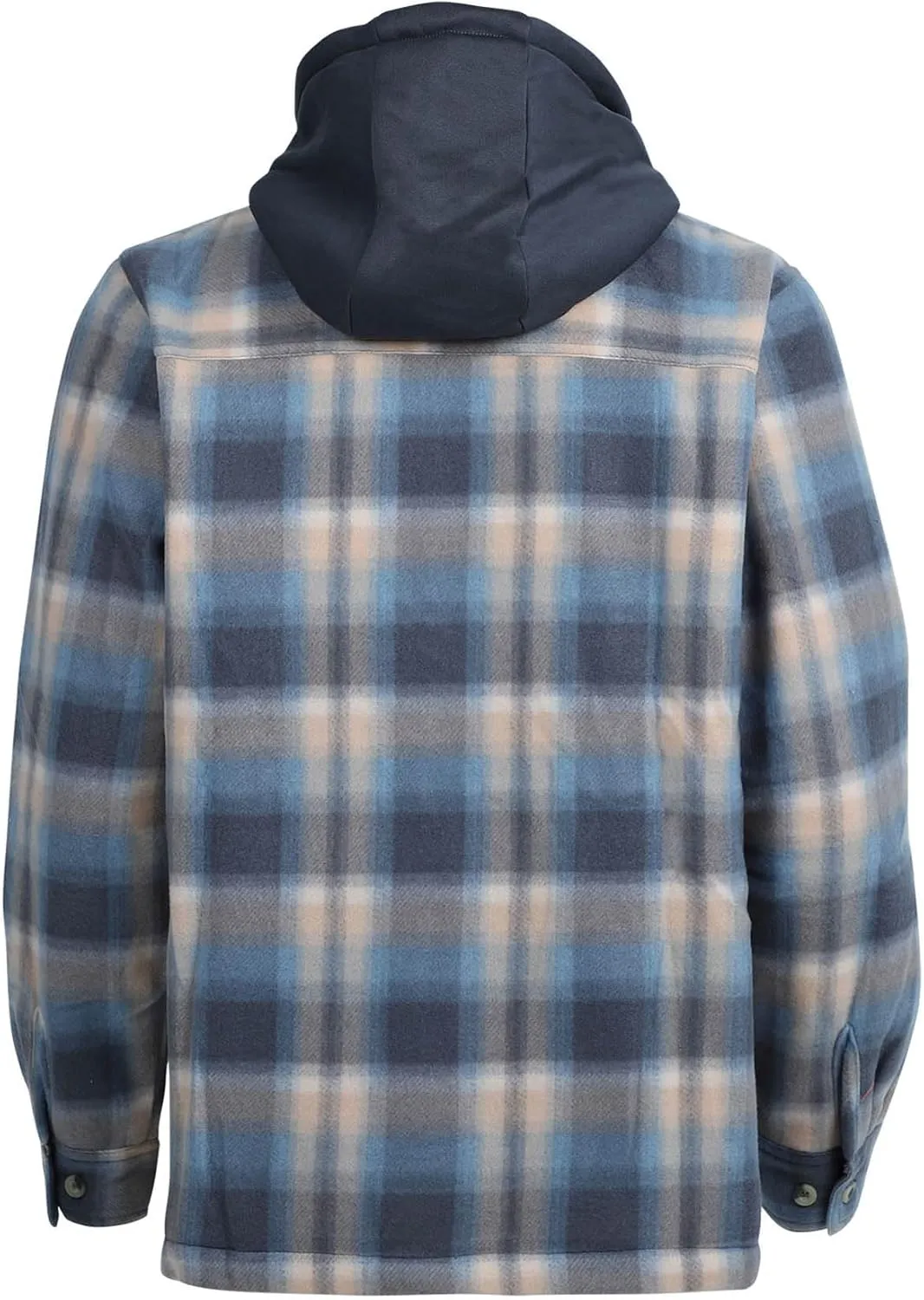 Mens Heavyweight Hoodies Casual Zip Up Plaid Flannel Shirt Jackets Winter Thick Berber Lined Fleece Coat