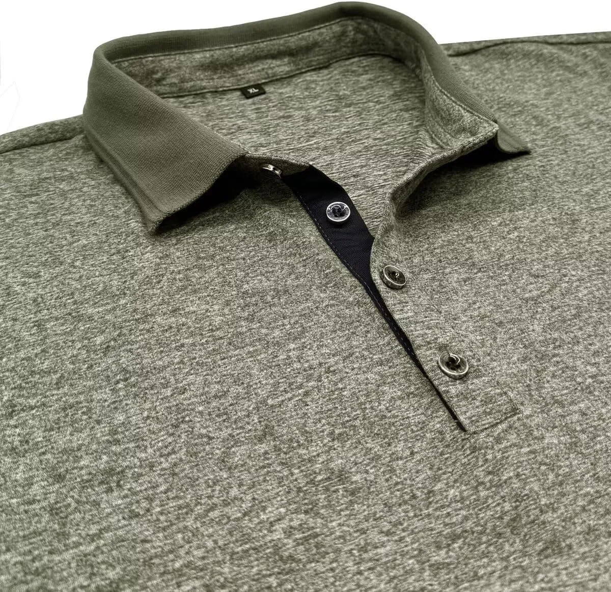 Men's Polo Shirts Short Sleeve Golf Polo Moisture Wicking Heather Tipped Casual Collared Shirts