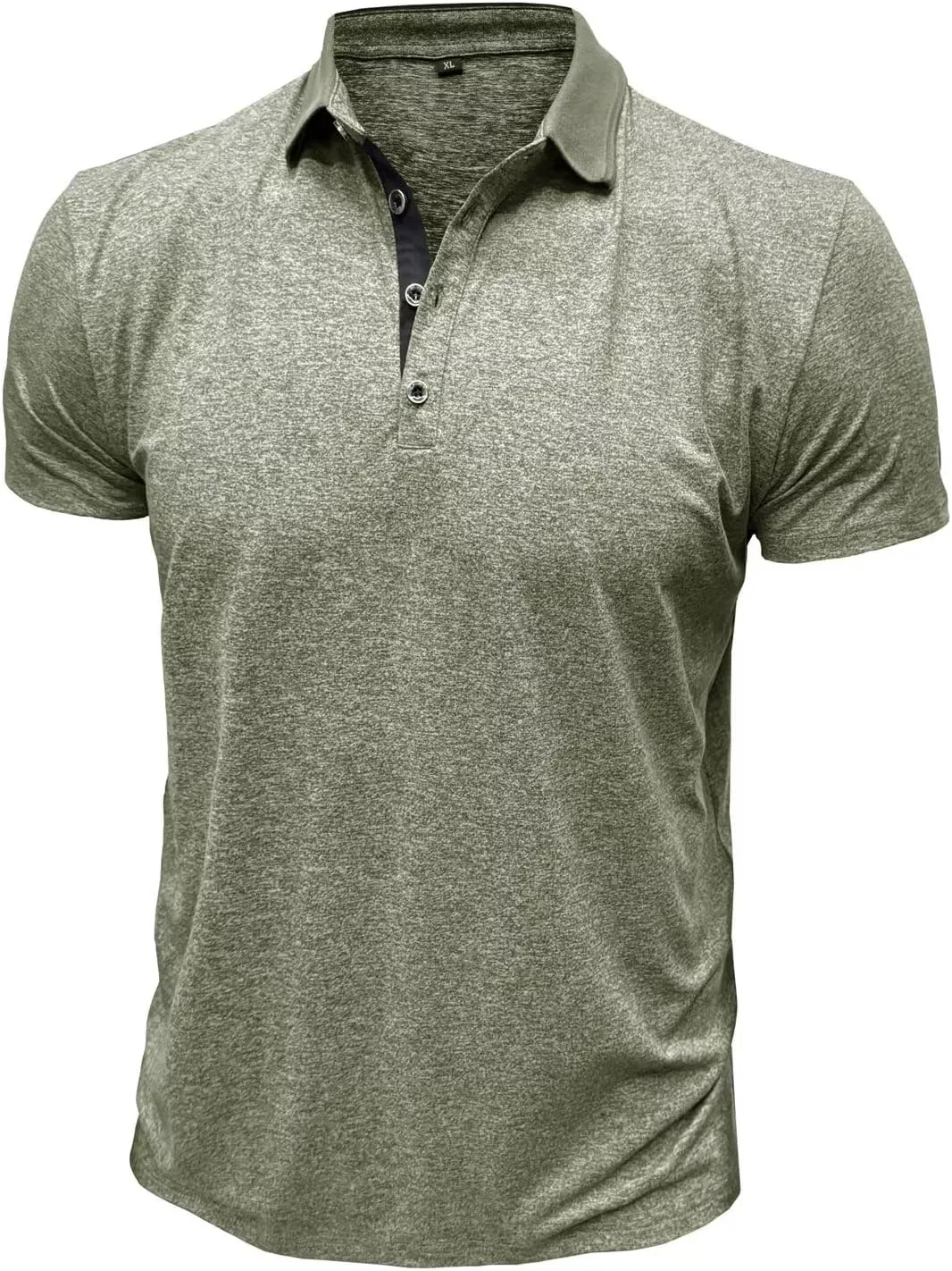 Men's Polo Shirts Short Sleeve Golf Polo Moisture Wicking Heather Tipped Casual Collared Shirts
