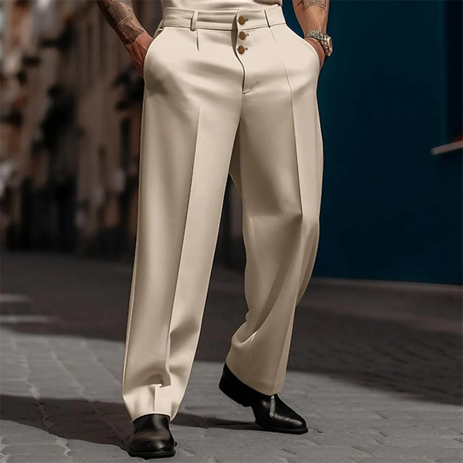Men's Suit Pants,Expandable Waist Slim Fit Stretch Formal Dress Pants Straight Leg Work Slacks Suit Trousers