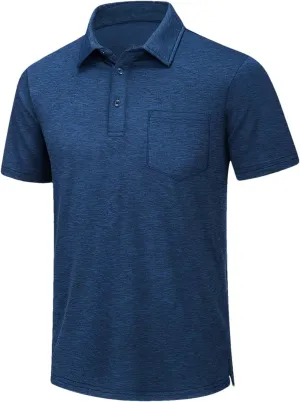 Mens Summer Quick Dry Lightweight Polo T-Shirts Golf Short Sleeve Shirts Sports Tops