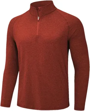Men's Sun Protection Quick Dry Shirts Long Sleeve Half Zip Pullover Shirts Lightweight Breathable Tee Tops