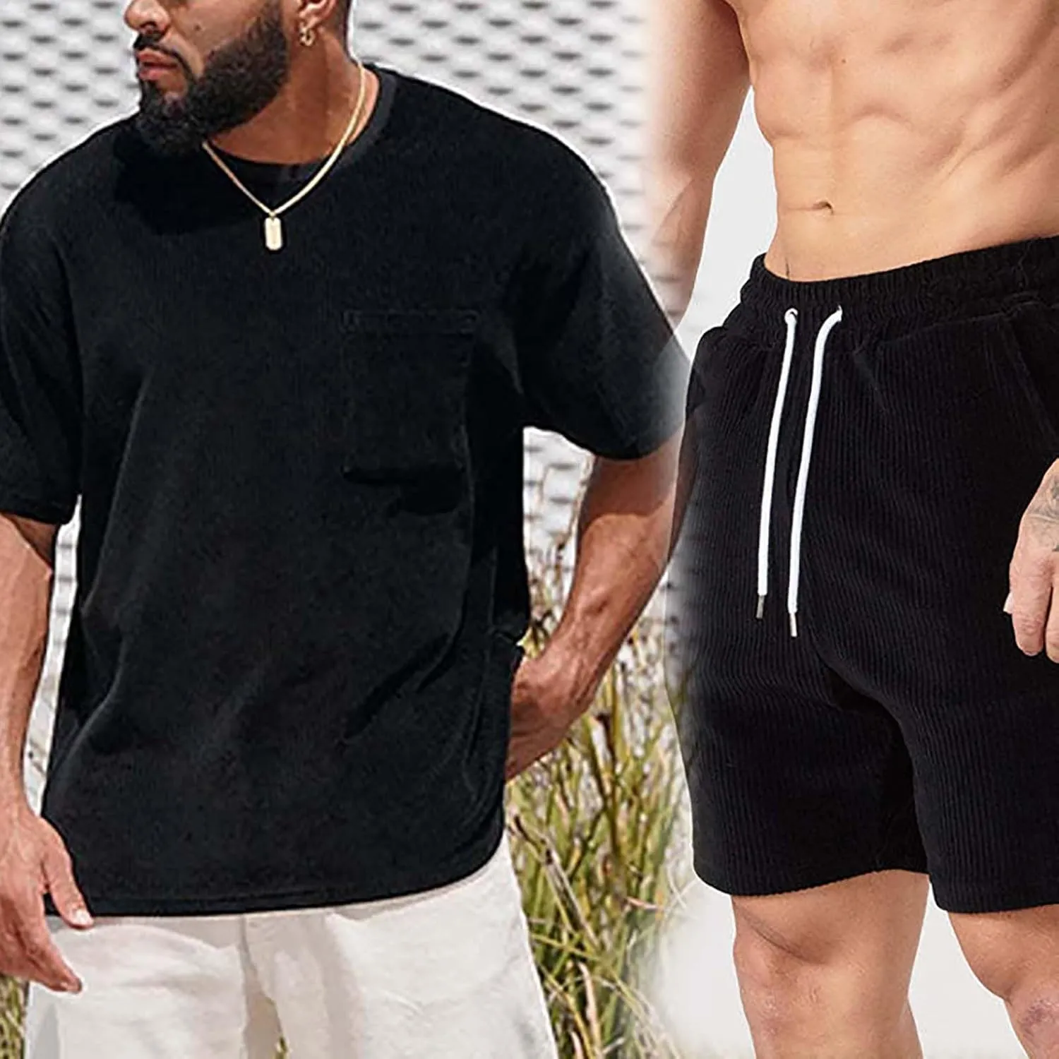 Men's T Shirt Short Sleeve T Shirt Cotton Casual Shirts with Pockets Breathable Shirts for Men Solid Big Size