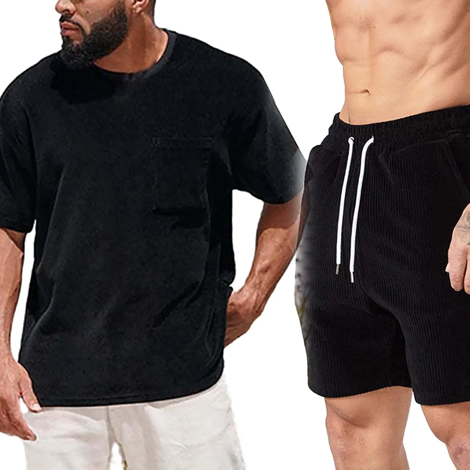 Men's T Shirt Short Sleeve T Shirt Cotton Casual Shirts with Pockets Breathable Shirts for Men Solid Big Size