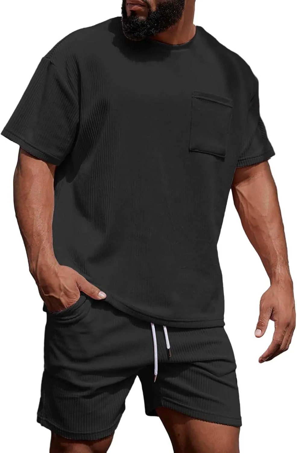 Men's T Shirt Short Sleeve T Shirt Cotton Casual Shirts with Pockets Breathable Shirts for Men Solid Big Size