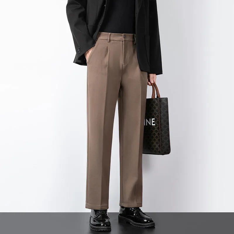 Mens Tailored Trousers  Wool Blend  Slim Fit  Flat Front Formal Wear