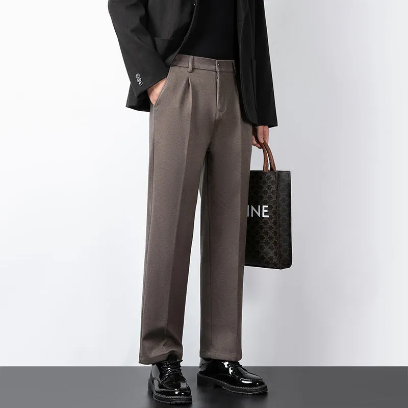 Mens Tailored Trousers  Wool Blend  Slim Fit  Flat Front Formal Wear